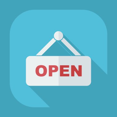 Flat modern design with shadow icons open label