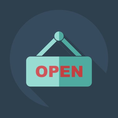 Flat modern design with shadow icons open label
