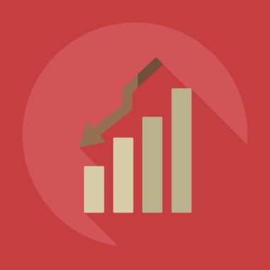 Flat modern design with shadow icons business graph