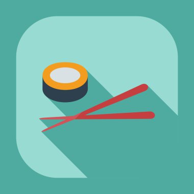 Japon suşisi gölgeli düz modern tasarım.