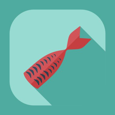 Flat modern design with shadow icons tuna fillet