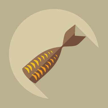 Flat modern design with shadow icons tuna fillet