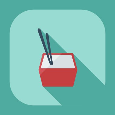 Japon suşisi gölgeli düz modern tasarım.