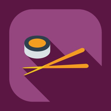 Japon suşisi gölgeli düz modern tasarım.