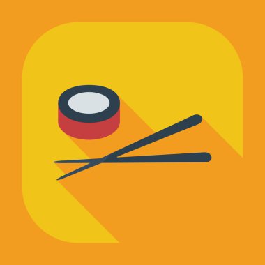 Japon suşisi gölgeli düz modern tasarım.