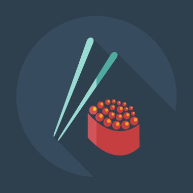 Japon suşisi gölgeli düz modern tasarım.