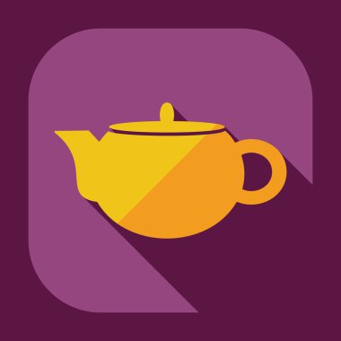 Gölge simgeler su ısıtıcısı ile düz modern tasarım