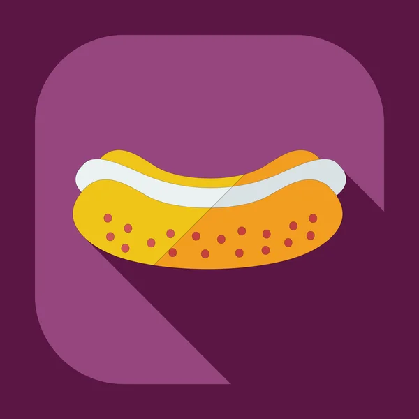 Design moderne plat avec des icônes d'ombre hot Dog — Image vectorielle