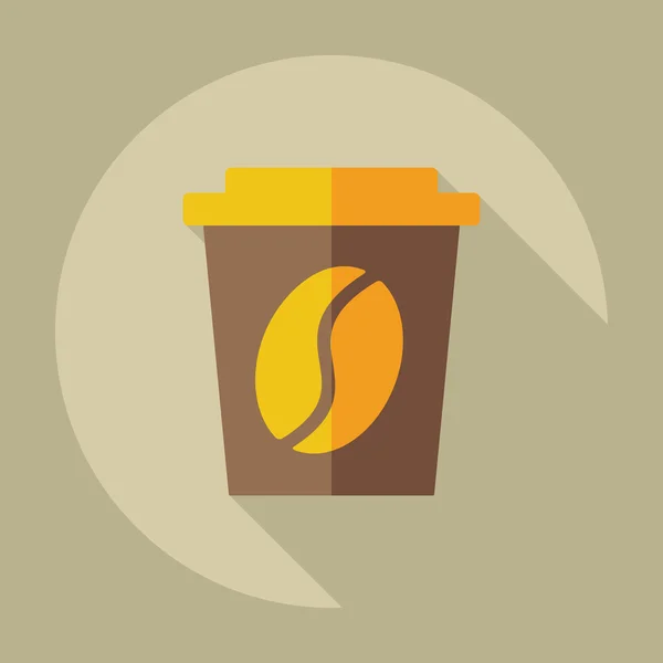 Flat modern design with shadow icons coffee