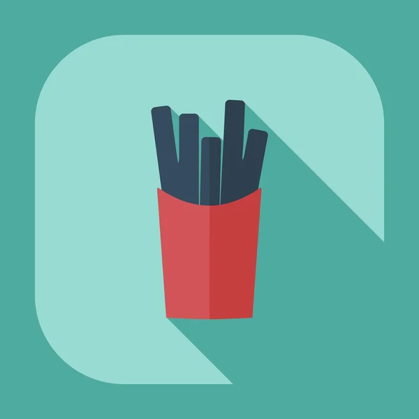 Flat modern design with shadow icons french fries — 스톡 벡터