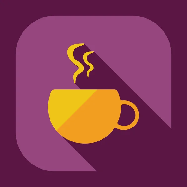 Flat modern design with shadow icons coffee