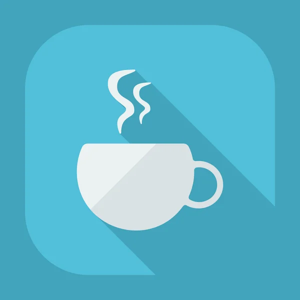 Diseño moderno plano con iconos de sombra café — Vector de stock