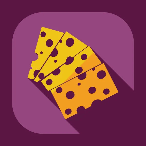 Flat modern design with shadow icons cheese — 图库矢量图片