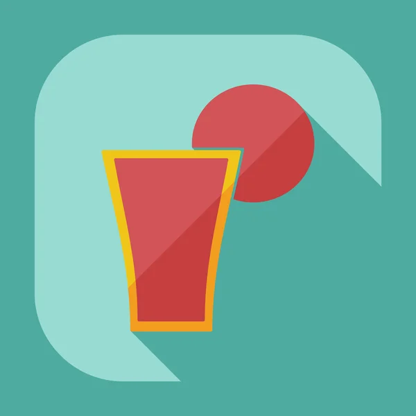 Diseño moderno plano con bebidas de iconos de sombra — Archivo Imágenes Vectoriales