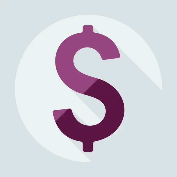 Design moderno e piatto con unità monetaria shadow icons — Vettoriale Stock