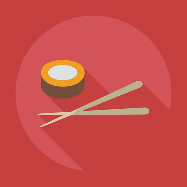 Flat modern design with shadow icons Japanese sushi — Stock Vector