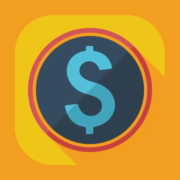 Flat modern design with shadow icons currency unit — ストックベクタ