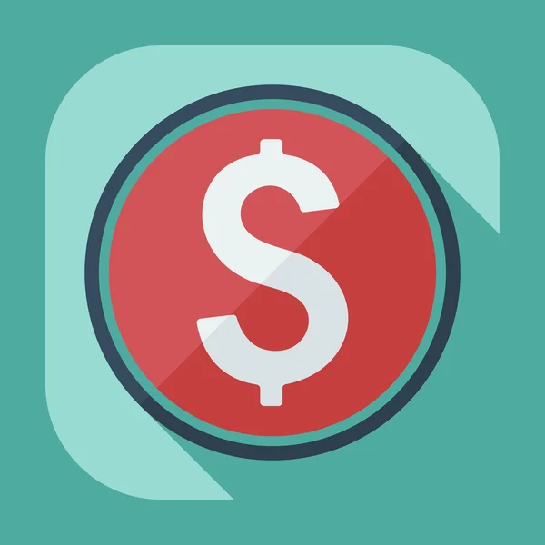 Flat modern design with shadow icons currency unit — 图库矢量图片