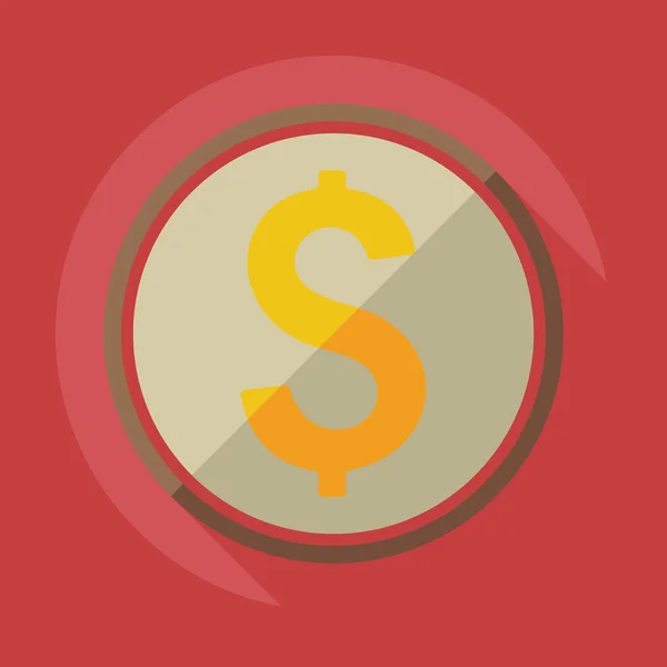 Flat modern design with shadow icons currency unit — 图库矢量图片