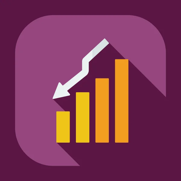 Flaches modernes Design mit Schatten-Symbolen Business Graph — Stockvektor