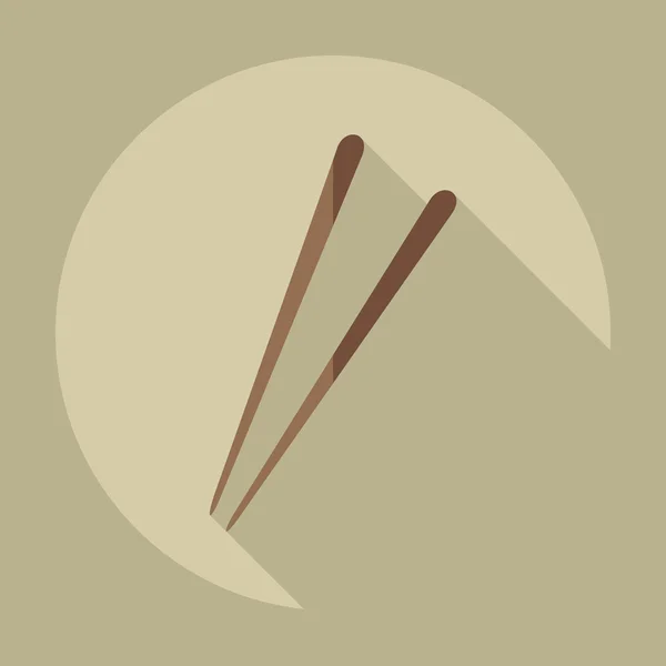 Diseño moderno plano con iconos de sombra Sushi japonés — Vector de stock
