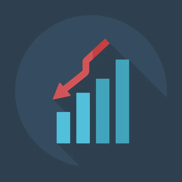 Flaches modernes Design mit Schatten-Symbolen Business Graph — Stockvektor