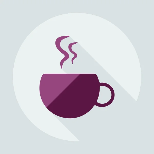 Flaches modernes Design mit Schatten-Ikonen Kaffee — Stockvektor