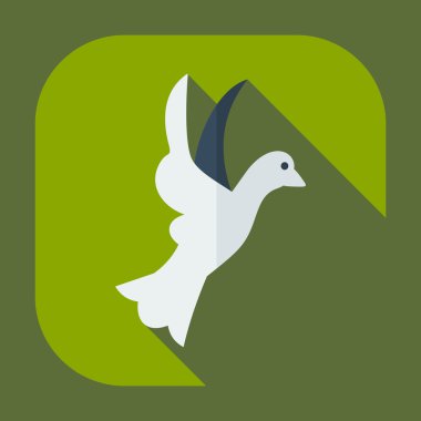 Gölge simgeler güvercin ile düz modern tasarım