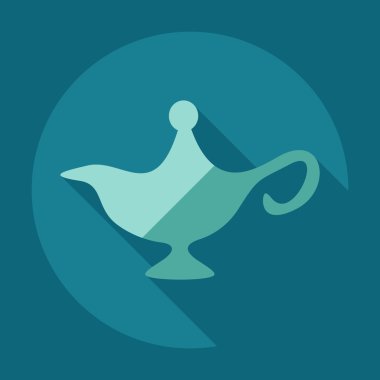 Gölge simgeler cin lamba ile düz modern tasarım