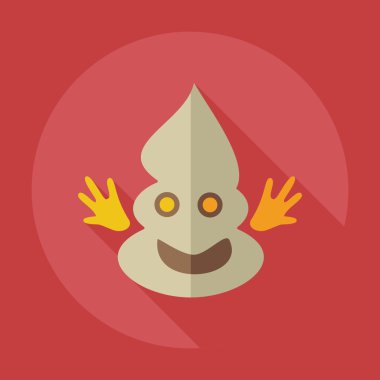 Gölge simgeler bok, dışkı ile düz modern tasarım