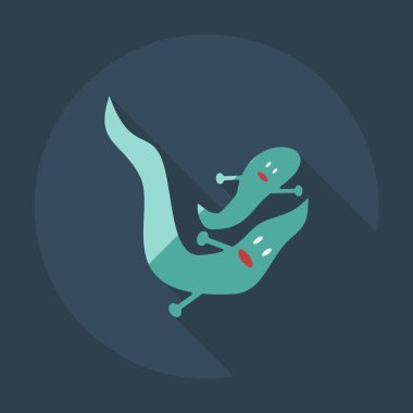 Gölge simgeler bok, dışkı ile düz modern tasarım