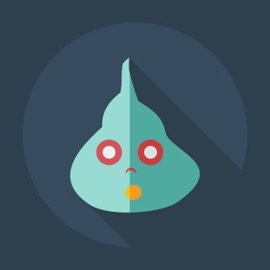 Gölge simgeler bok, dışkı ile düz modern tasarım