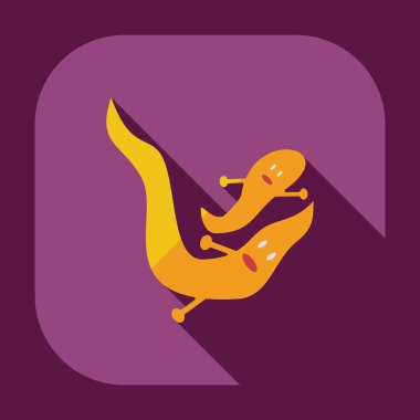 Gölge simgeler bok, dışkı ile düz modern tasarım