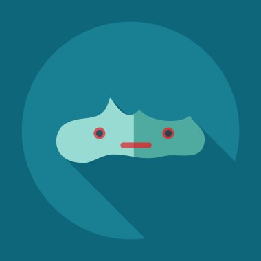 Gölge simgeler bok, dışkı ile düz modern tasarım