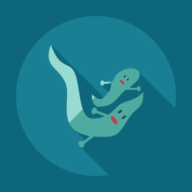 Gölge simgeler bok, dışkı ile düz modern tasarım