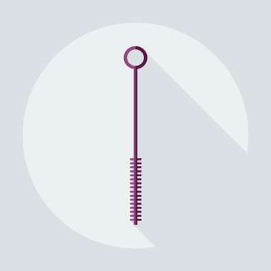 Nargile temizlik için gölge simgeler fırça ile düz modern tasarım