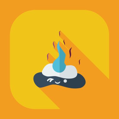 Gölge simgeler bok, dışkı ile düz modern tasarım