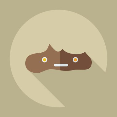 Gölge simgeler bok, dışkı ile düz modern tasarım