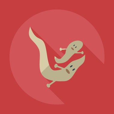 Gölge simgeler bok, dışkı ile düz modern tasarım