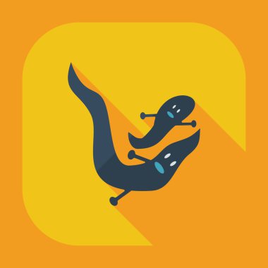 Gölge simgeler bok, dışkı ile düz modern tasarım