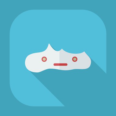 Gölge simgeler bok, dışkı ile düz modern tasarım