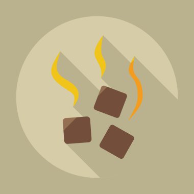 Gölge simgeler kömür nargile için ile düz modern tasarım