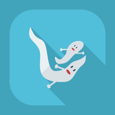 Gölge simgeler bok, dışkı ile düz modern tasarım