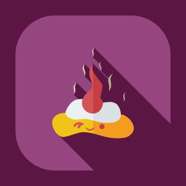 Gölge simgeler bok, dışkı ile düz modern tasarım