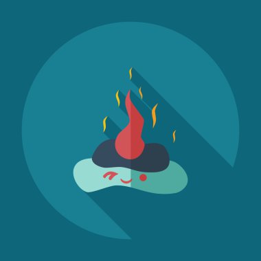 Gölge simgeler bok, dışkı ile düz modern tasarım