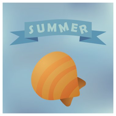 Deniz kabukları, etiket vektör siluet illüstrasyon tür