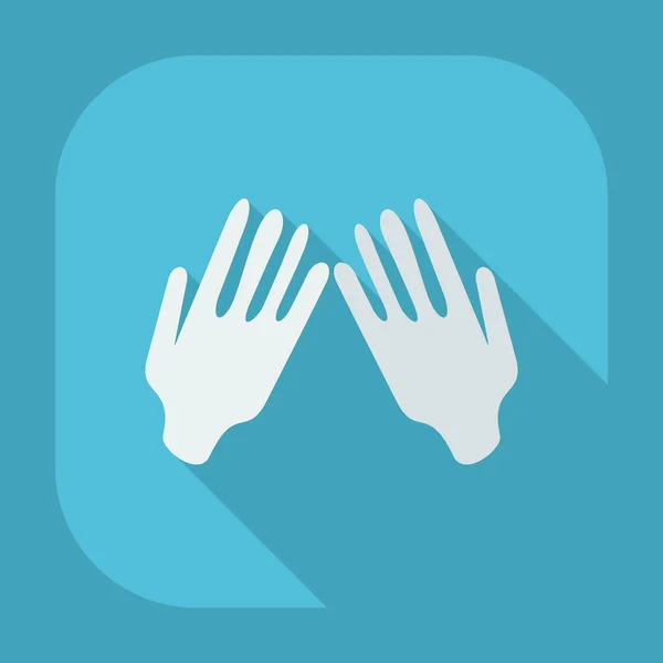 Diseño moderno plano con iconos de sombra rezando manos — Vector de stock