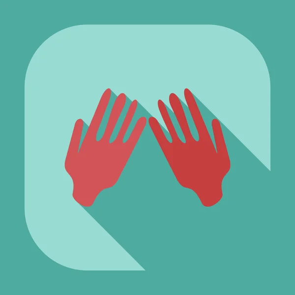 Diseño moderno plano con iconos de sombra rezando manos — Vector de stock