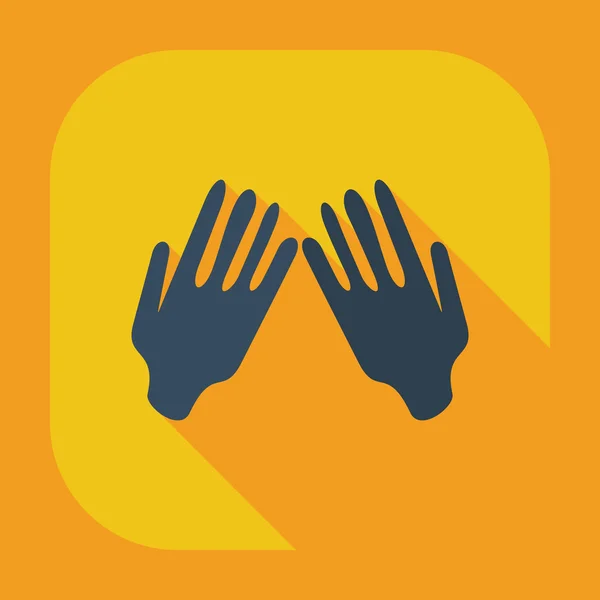 Diseño moderno plano con iconos de sombra rezando manos — Archivo Imágenes Vectoriales