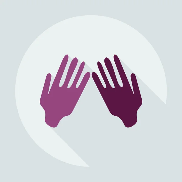 Projeto moderno plano com ícones de sombra rezando mãos — Vetor de Stock